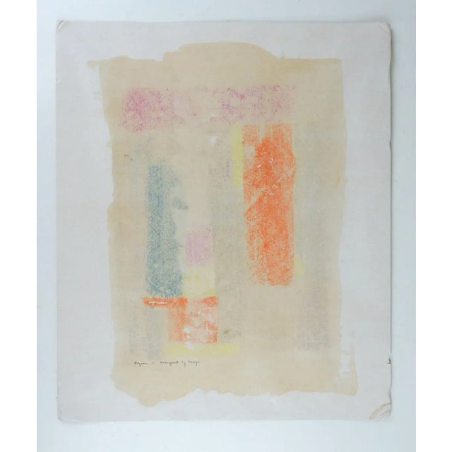 Mid-Century Modern Vintage Mid 20th Century Abstract Monoprint For Sale - Image 3 of 4