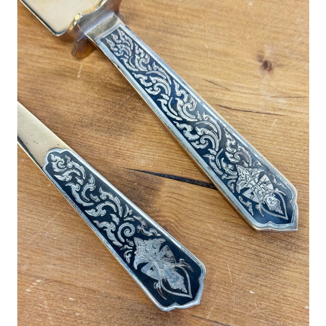Vintage Siam Bronzeware Carving Set For Sale - Image 4 of 8