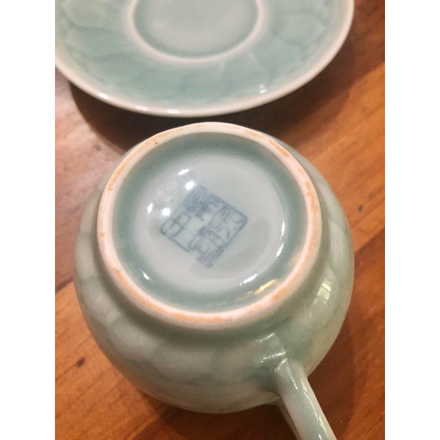 Vintage Longquan Style Celadon Koi Fish China Set- 18 Pieces For Sale - Image 9 of 10