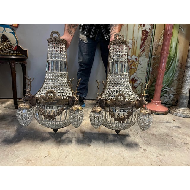Pair of 1990s Deer Head Bronze Sconces For Sale - Image 9 of 9