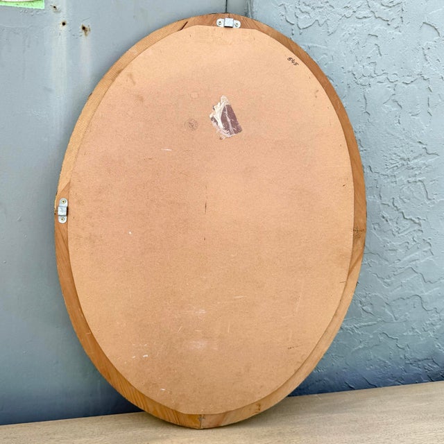 Gold Vintage Venetian Style Oval Wall Mirror For Sale - Image 8 of 9
