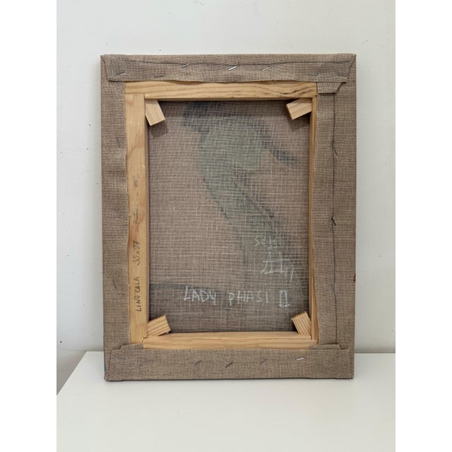 Sofía Cristina Jiménez, Silver and Green Inflatable Peacock Figure: Lady Phasi 2, 2024, Acrylic on Canvas For Sale - Image 10 of 12