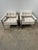 This is a vintage pair of mid-century chrome chairs, newly reupholstered and Thibaut fabric. These were used for one of...