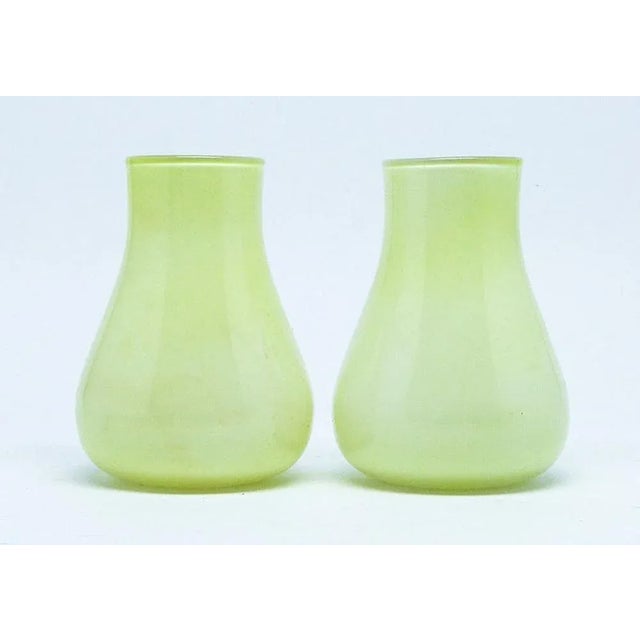 Lime Postmodern Vases, Poland, 1970s, Set of 2 For Sale - Image 8 of 8