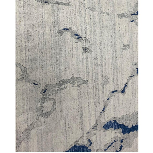 Contemporary Abstract Viscose Rug 7'9 X 9'9 For Sale - Image 4 of 8