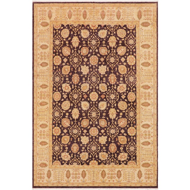Shabby Chic Oriental Ziegler Aubergine/Beige Wool Rug - 9'0'' X 12'0'' For Sale - Image 10 of 10