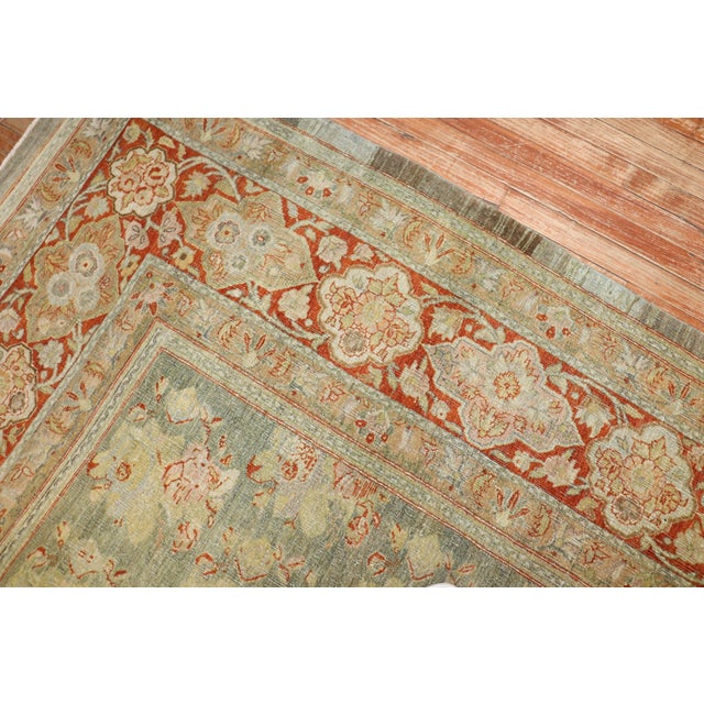 Textile Antique Zabihi Collection Persian Bidjar Floral Rug - 12'5" x 16'7" For Sale - Image 7 of 9