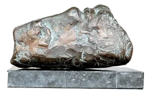 Brigitte Wawoe, Resting Head, 1980s, Bronze on Granite Base