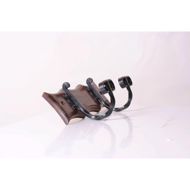 Rustic Wooden and Wrought Iron Coat Racks, 1960s, Set of 2 For Sale - Image 3 of 9