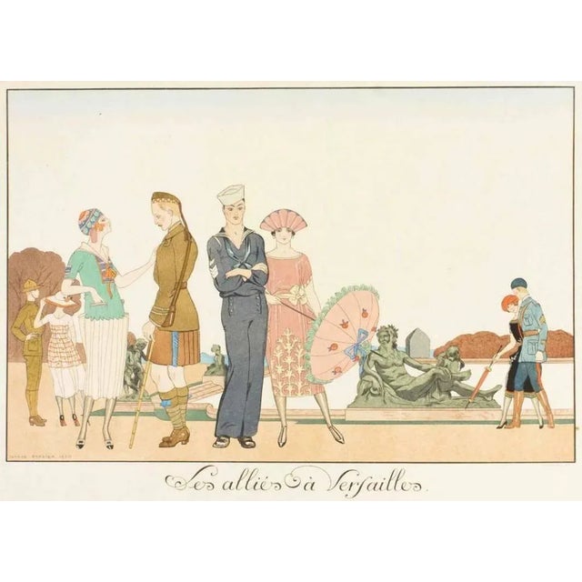 Signed on plate. From the portfolio “Le Bonheur du Jour” by George Barbier. Etching and Pochoir. Passepartout included :...