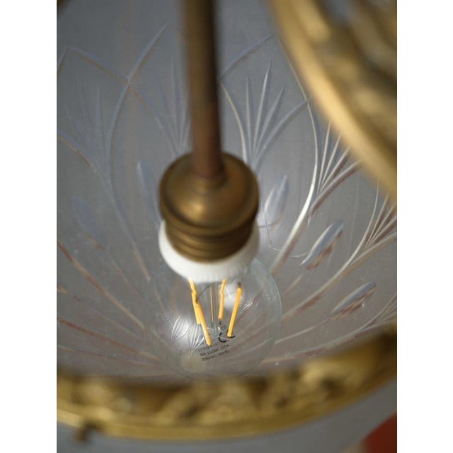 Antique Art Nouveau Chandelier in Bronze For Sale - Image 9 of 10