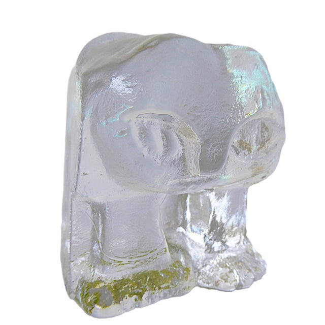 1960s Erik Hoglund Swedish Modern Solid Glass Animal Figure, Kosta Boda Sweden 1970s For Sale - Image 5 of 11