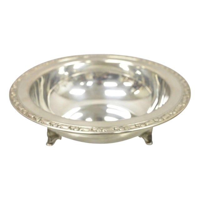 Vintage Oneida LTD Rose Design Silver Plated 10.5" Round Vegetable Serving Bowl For Sale