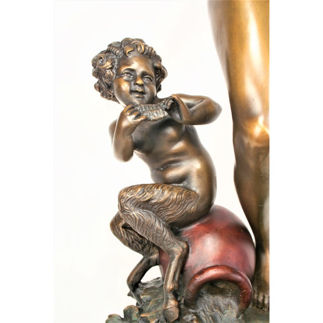 Bronze 1990s Art Deco/Nouveau Nude Sculpture Bronze with Pixy For Sale - Image 8 of 18