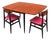 Mid-Century Modern Atomic Style Teak Drop-Leaf Dining Table with Chairs, 1960s, Set of 3 For Sale