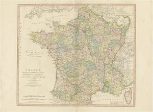 Antique Map of France by Faden, 1792