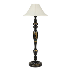 Vintage Chinoiserie Wooden Painted Floor Lamp