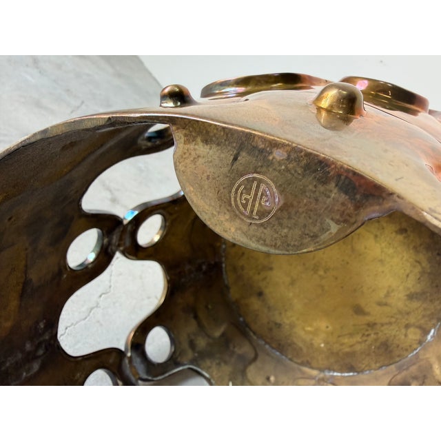 1980s Jonathan Adler Solid Brass Sculptural Side Table With Cut-Out Base For Sale - Image 5 of 9