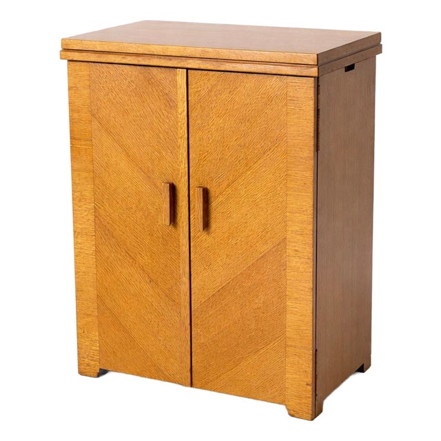 Antique Oak Sewing Machine Cabinet from Singer For Sale