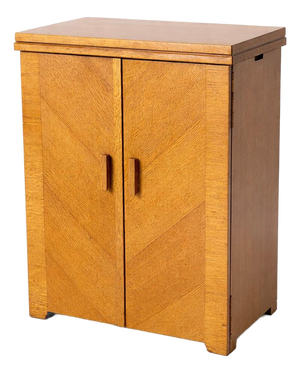 Antique Oak Sewing Machine Cabinet from Singer