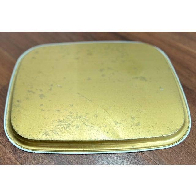 1980s Collectible Metal Serving Tray / French Advertising Tin La Biscuiterie De La Baie Du Mont Saint Michel For Sale - Image 14 of 16