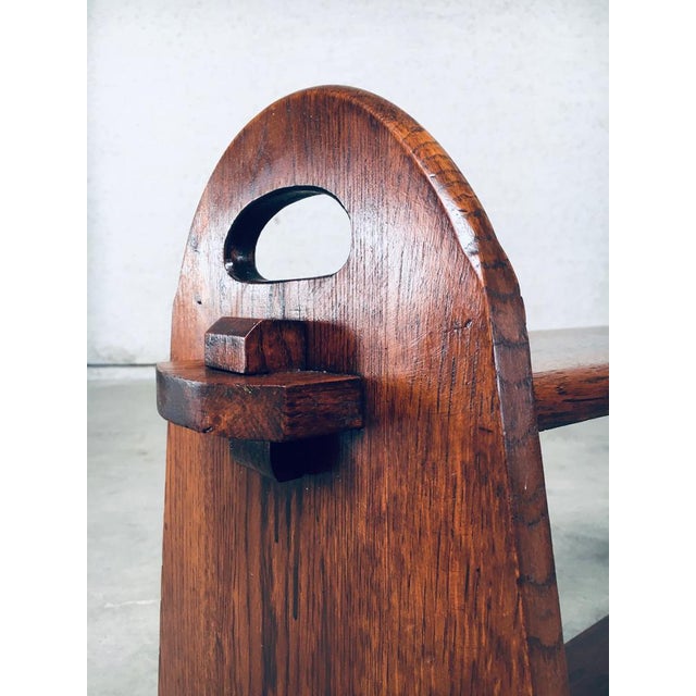 Brown Handcrafted Jointed Two Tier Side Table, France, 1950s For Sale - Image 8 of 18