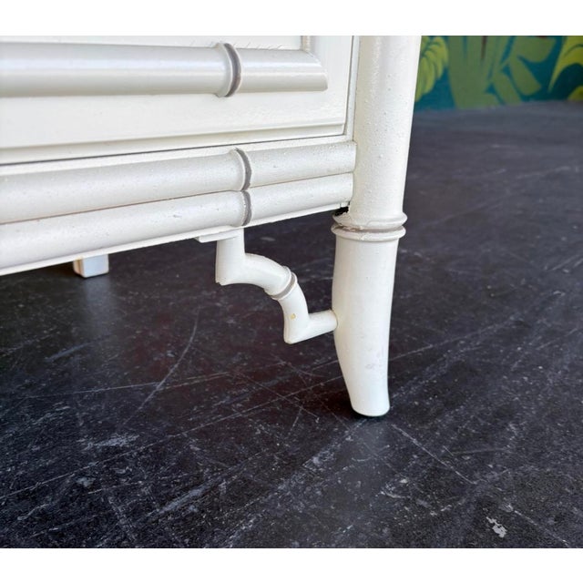 White Dixie Aloha Faux Bamboo Niner For Sale - Image 8 of 14