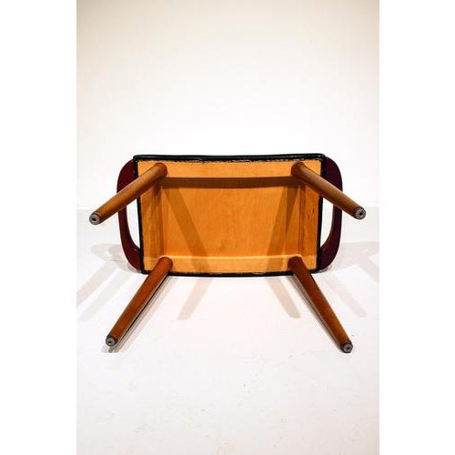 Scandinavian Stool in Teak and Leatherette For Sale - Image 6 of 8
