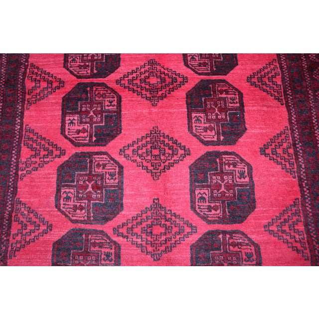 Tribal Red Old Classic Afghan Wool Rug 5'11 X 6'3 For Sale - Image 3 of 5