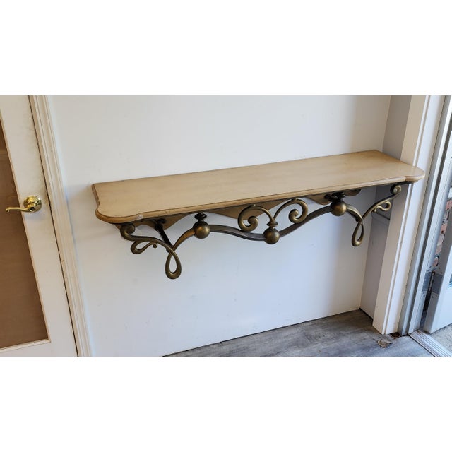 1980s 1980s Brass Art Nouveau Floating Console Table For Sale - Image 5 of 12