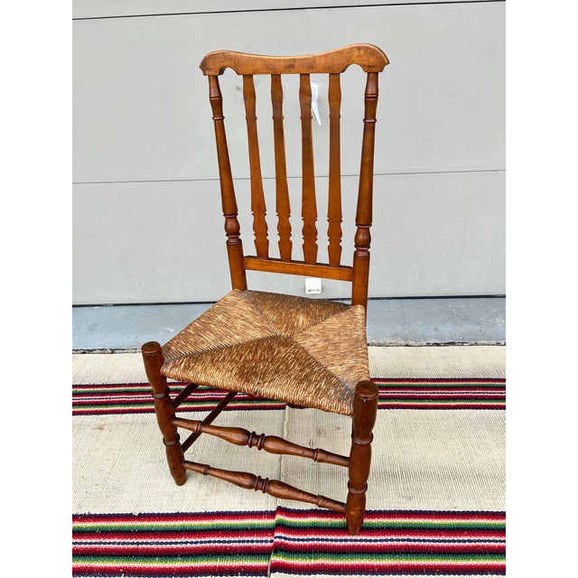 A Antique Country Bannister Back Side Chair, New England, Circa 1750’s For Sale - Image 10 of 12