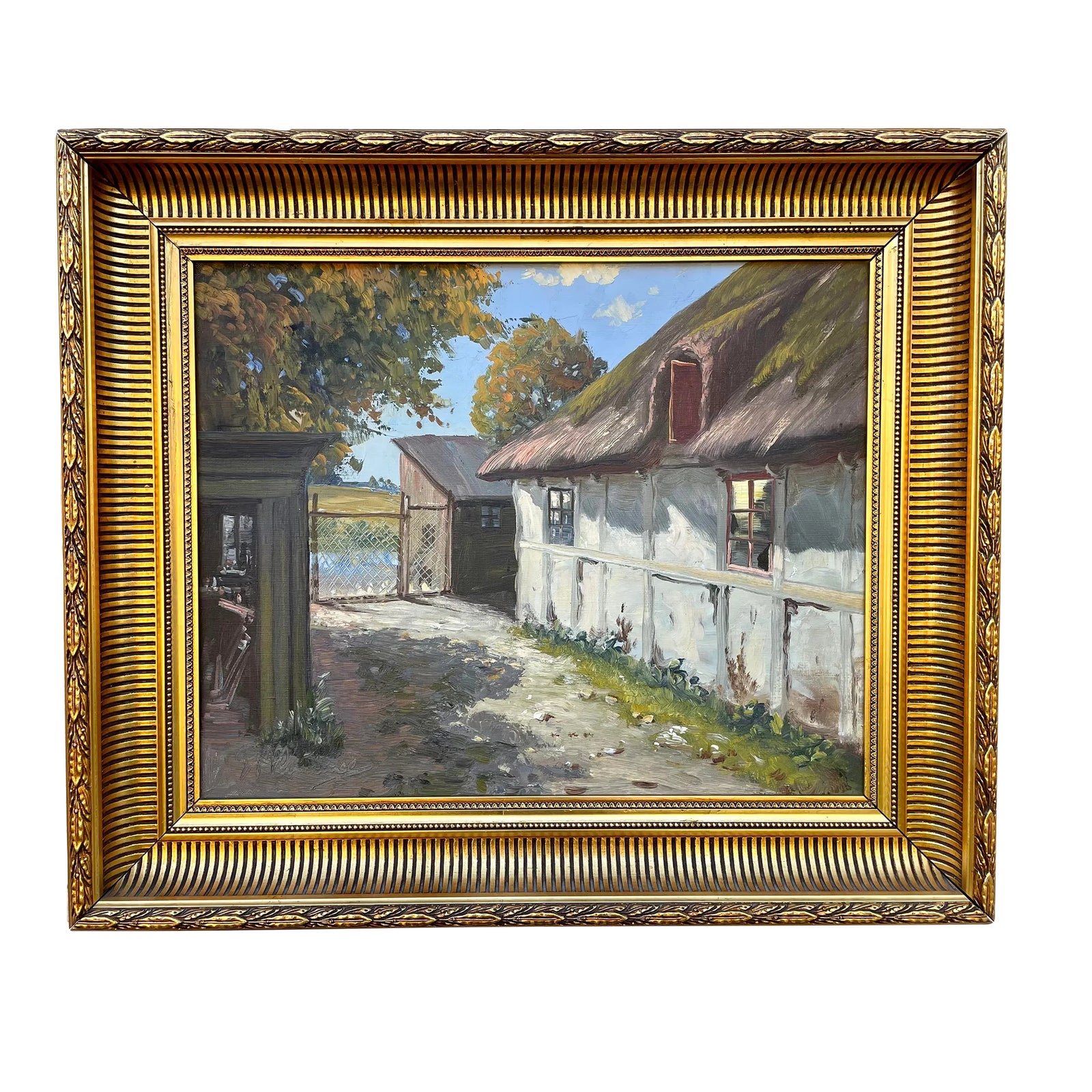 Farmhouse Oil Painting by Gustav P. Rimmer (1904 - 1966) | Chairish