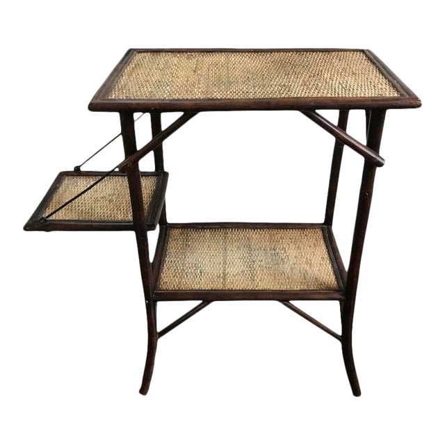 Boho Chic Rattan Side Table For Sale