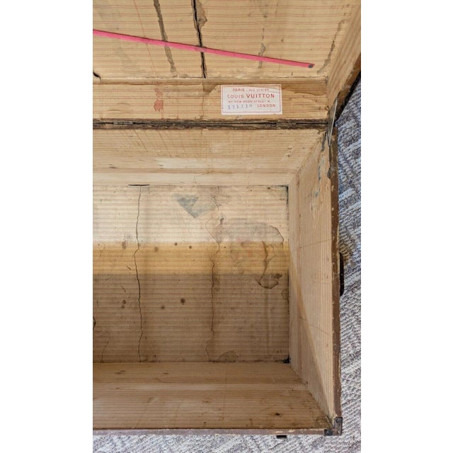 Antique Louis Vuitton Canvas Steamer Trunk (Large) For Sale - Image 9 of 17