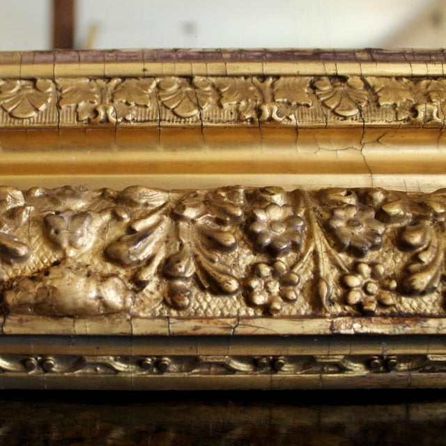 Antique English Gilt Wood Rectangular Mirror For Sale - Image 6 of 9