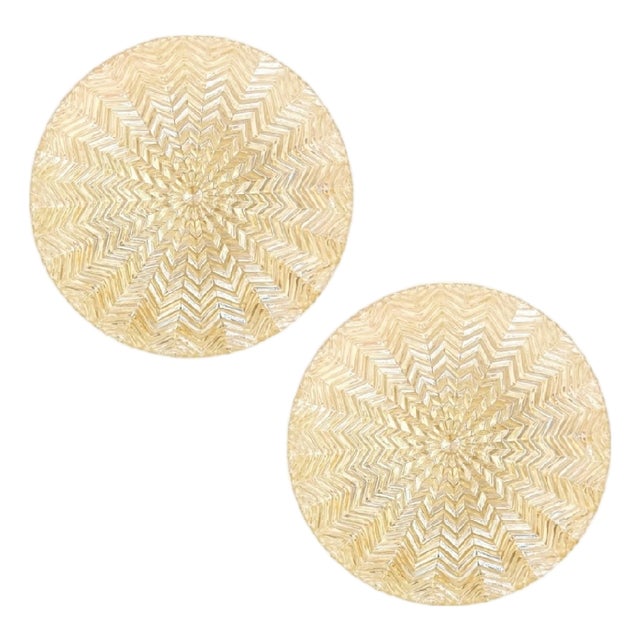 Mid-Century Art Deco Geometric Glass Wall Lights from Limburg, Germany, 1970s, Set of 2 For Sale