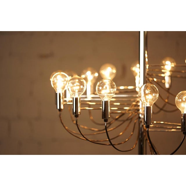 Metal Large Vintage Chandelier 16-Arm in the style of Gino Sarfatti, 1970s For Sale - Image 7 of 10