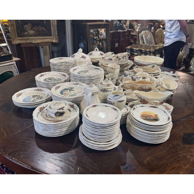 Early 20 Century French Porcelain Dinnerware, About 208 Pieces Signed H. Loux For Sale In Dallas - Image 6 of 13