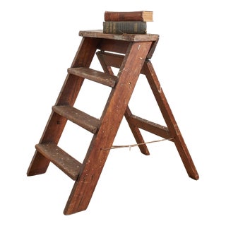 Vintage Wooden Artist Wide Step Ladders For Sale