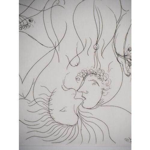 Meyer Lazar, Overwhelming Love, Nude, 1974, Original Signed Etching For Sale - Image 3 of 6