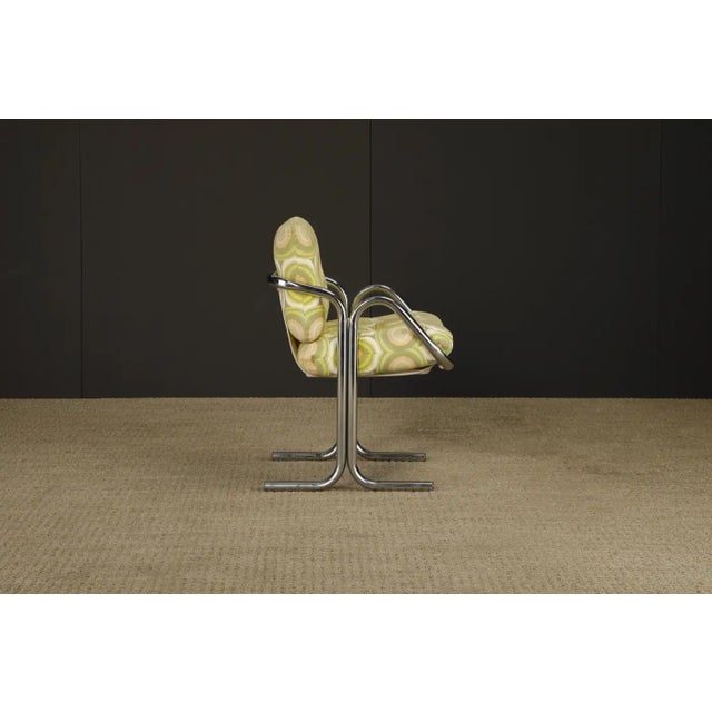 Set of Four Jerry Johnson 'Arcadia' Chrome Sling Chairs for Landes, 1970s For Sale - Image 11 of 17