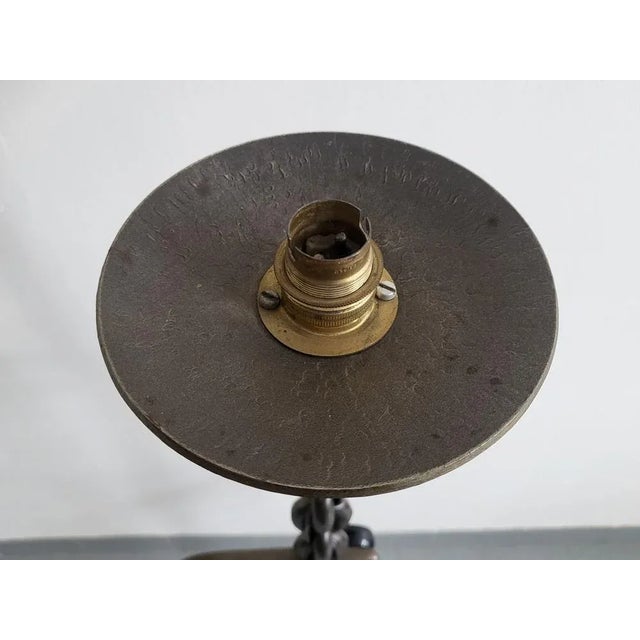 French Brutalist Chain & Arrows Floor Lamp in Iron, 1970s For Sale - Image 11 of 13