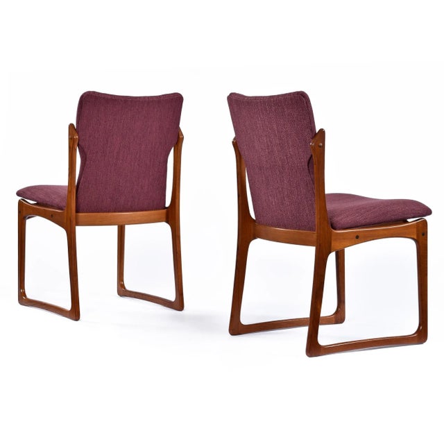 Purple Set of 6 Restored Danish Teak Vamdrup Stolefabrik Mid-Century Modern Dining Chairs For Sale - Image 8 of 18