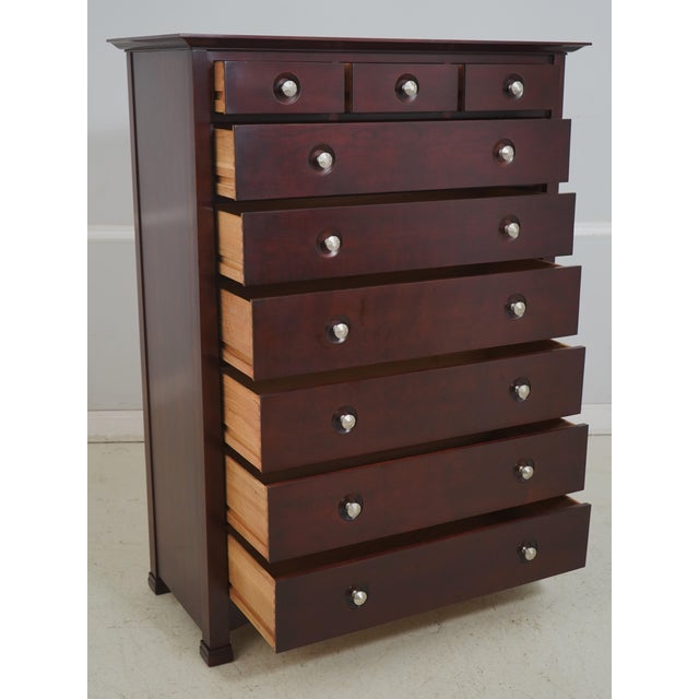 Arts & Crafts Stickley Modern Arts & Crafts Cherry High Chest For Sale - Image 3 of 13