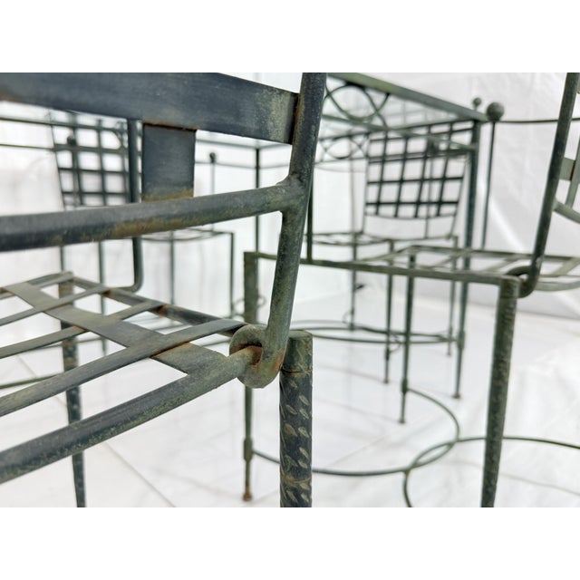 1970s Mario Papperzini for Salterini Iron Patio Dining Set, 6 Chairs & Matching Table, Attributed For Sale - Image 13 of 18