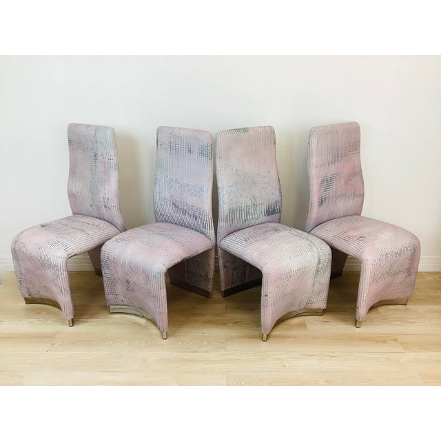 1980s Vintage 1980s Kagan Style Sculptural Armless Set of 8 Dining Chairs For Sale - Image 5 of 14
