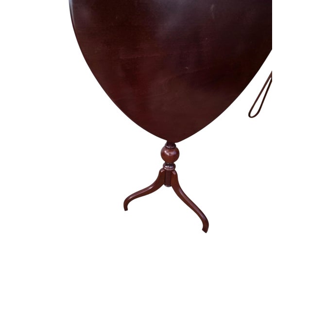English 1990s Bombay Company Mahogany Flip Top Side Table Pedestal Stand Queen Ann Heart Shape For Sale - Image 3 of 14