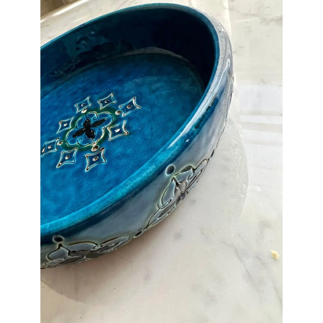 Ceramic Blue Italian Ceramic Dish in the Style of Bitossi Raymor For Sale - Image 7 of 10