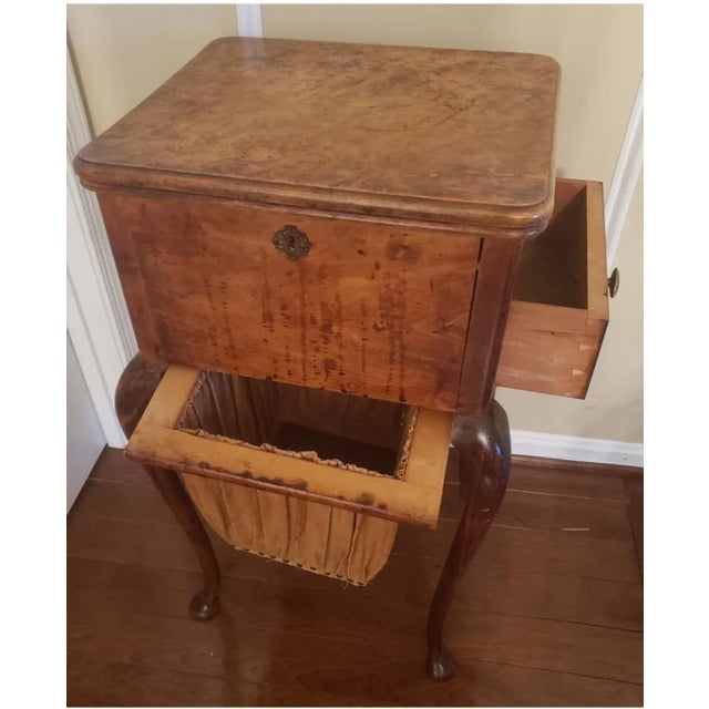 Tan 1800s Work Table Sewing Table or Vanity For Sale - Image 8 of 11