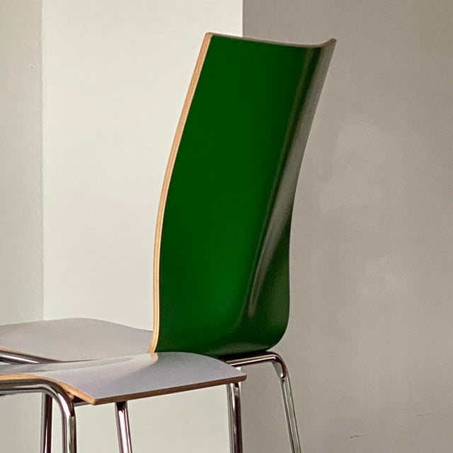 Green and White Chairs by Erik Magnussen for Engelbrechts, 1990s, Set of 12 For Sale - Image 9 of 18